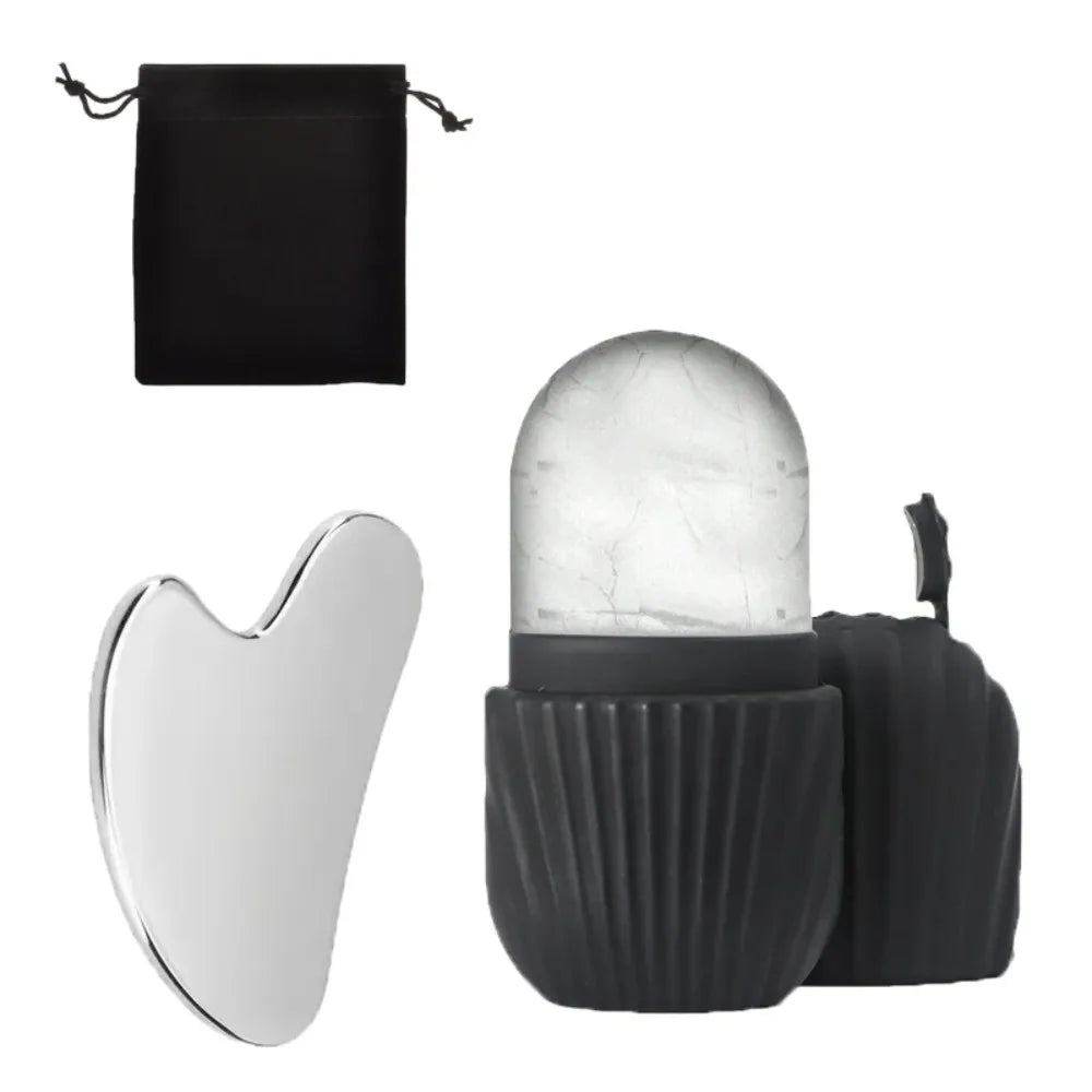 Ice Face Roller & Stainless Steel Gua Sha Set